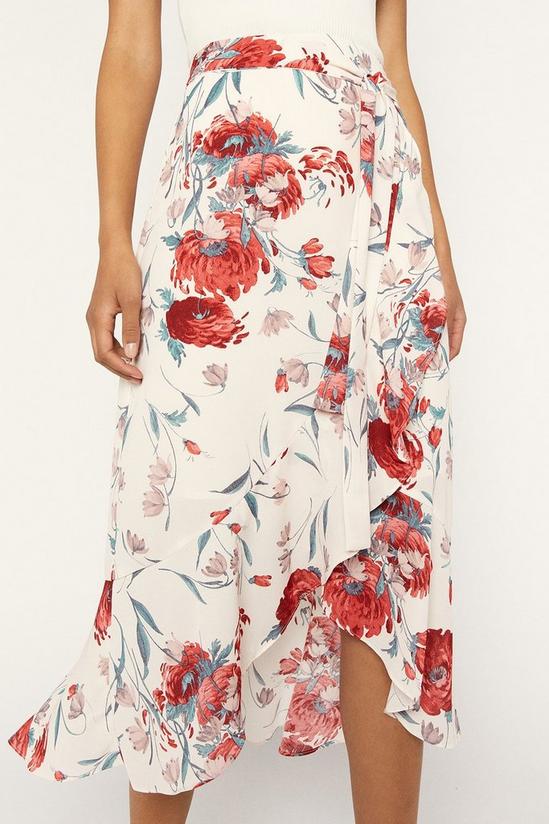 Oasis Floral Wrap Frill Skirt 2