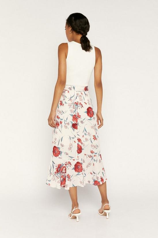 Oasis Floral Wrap Frill Skirt 3