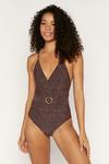 Oasis Textured Spot Belted Swimsuit thumbnail 1