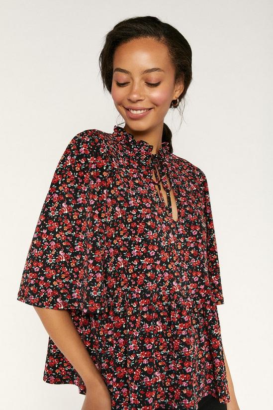 Oasis Crowded Rose Smock Blouse Top 2