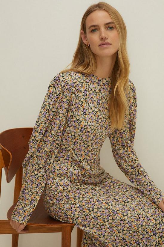 Oasis Petite Floral Printed 3/4 Sleeve Midi Dress 2