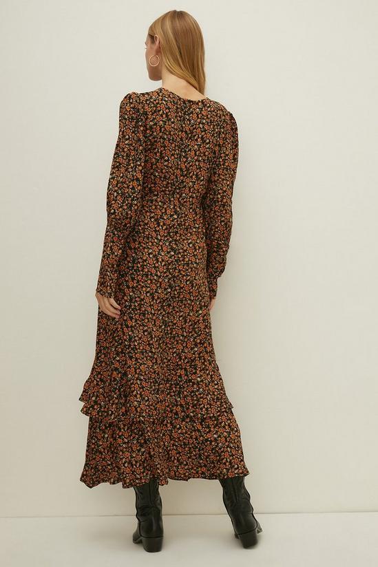 Oasis Ditsy Printed Long Sleeve Midi Dress 3