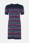 Oasis Short Sleeve Multi Stripe Knitted Dress thumbnail 4