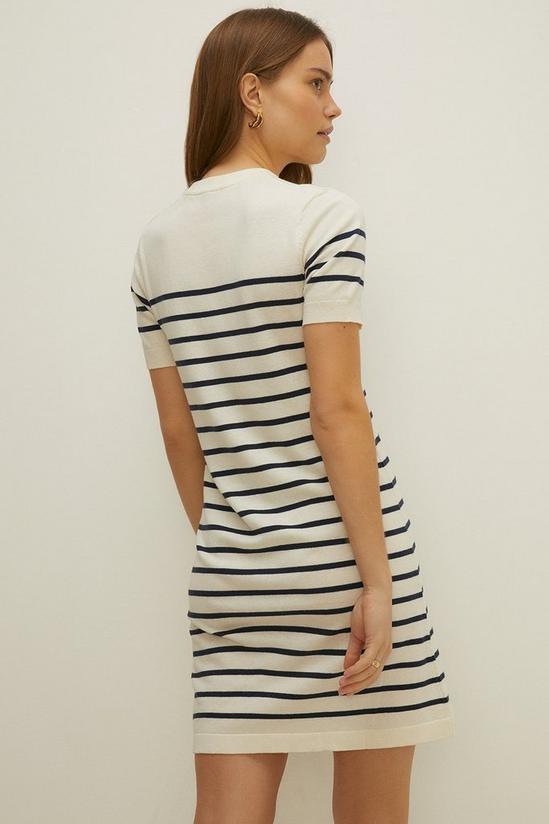 Oasis Short Sleeve Breton Stripe Knitted Dress 3