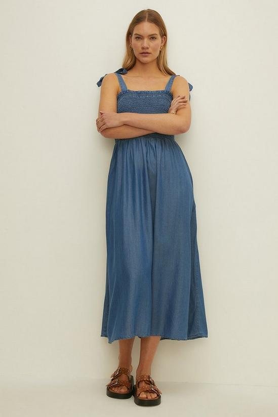 Oasis Petite Shirred Bodice Midi Dress 2