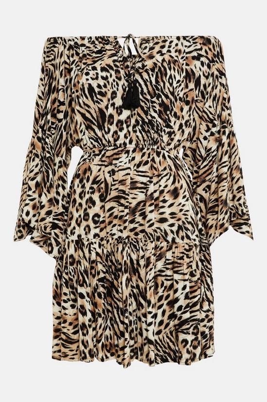 Oasis Animal Print Bardot Dress 4