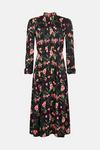Oasis Floral Print Crinkle Shirred Midi Dress thumbnail 4