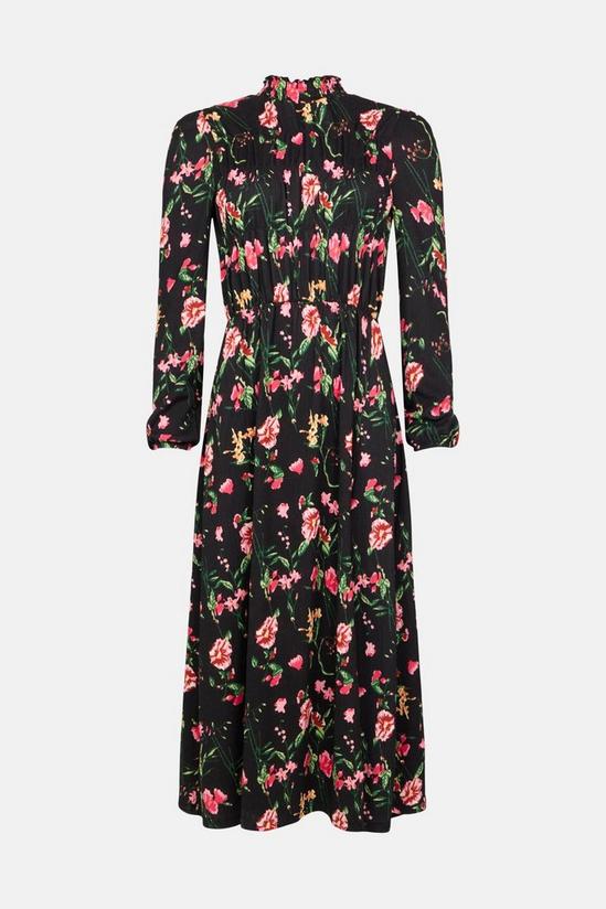 Oasis Floral Print Crinkle Shirred Midi Dress 4