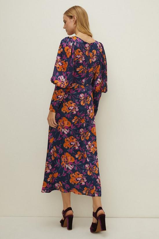 Oasis Petite Wild Floral Puff Sleeve Midaxi Dress 3