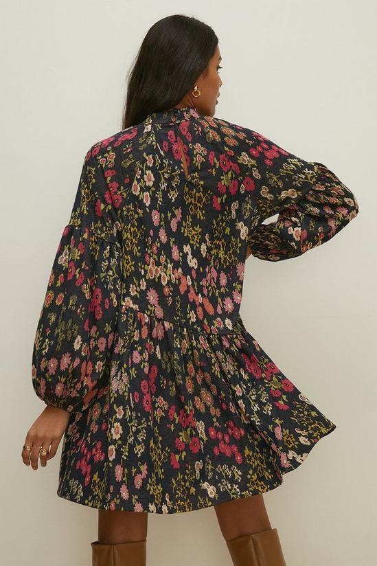 Oasis Floral Jacquard Asymmetric Hem Smock Dress 3