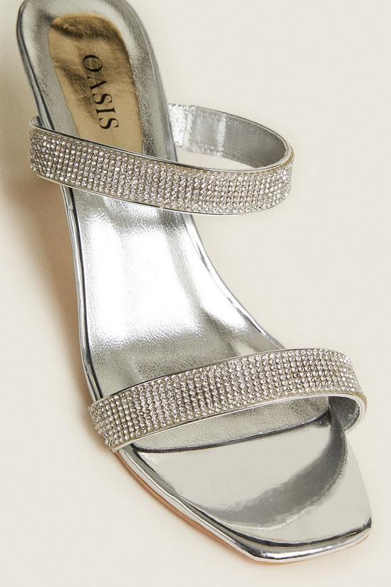 Oasis Metallic Diamante Strapped Heeled Sandal 3