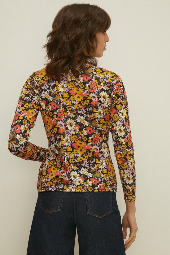 Oasis Floral Print Jersey Funnel Neck Top 3