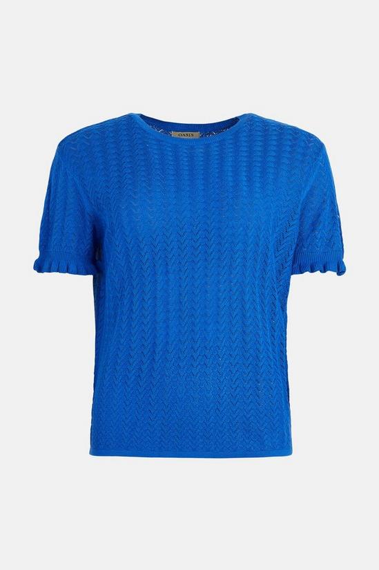Oasis Laura Whitmore Pointelle Crew Neck Knitted Top 4