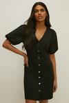 Oasis Button Front Puff Sleeve Ponte Dress thumbnail 1