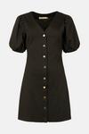 Oasis Button Front Puff Sleeve Ponte Dress thumbnail 4