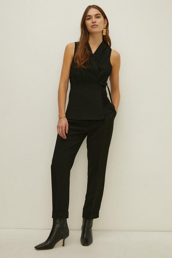 Oasis Wrap Front Crepe Tailored Top 2