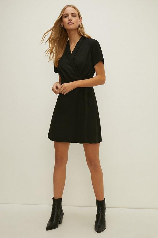 Oasis Wrap Front Crepe Tailored Dress 1