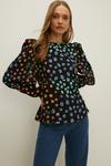 Oasis Patchwork Floral Puff Sleeve Top thumbnail 2