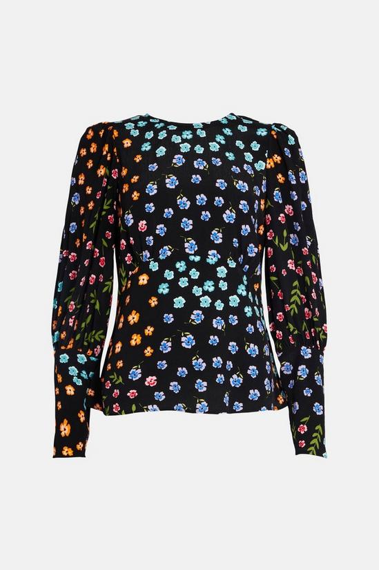 Oasis Patchwork Floral Puff Sleeve Top 4