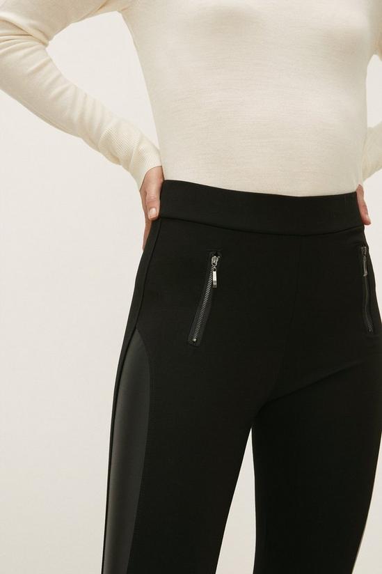 Oasis Faux Leather Side Panel Zip Ponte Legging 2