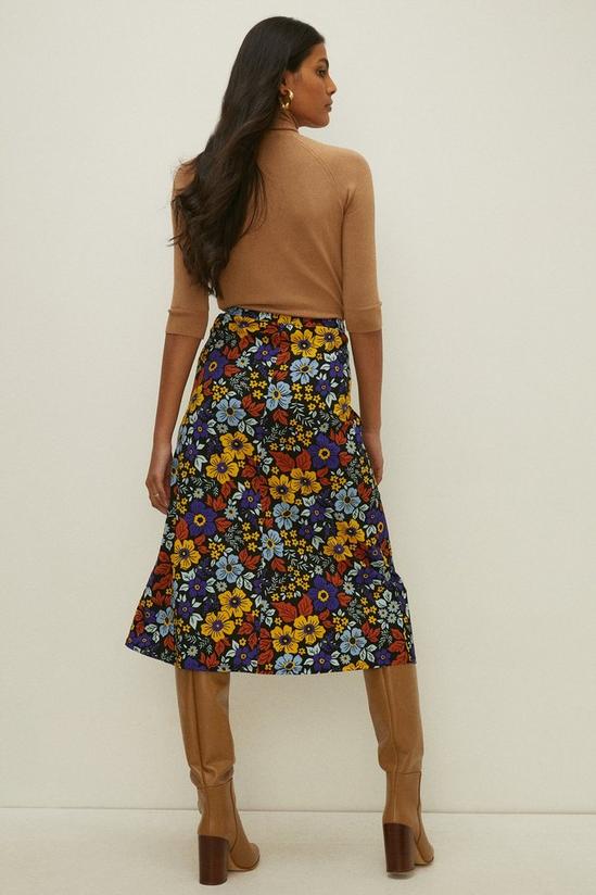 Oasis Petite Floral Crinkle Printed Midi Skirt 3