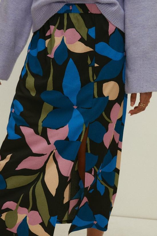 Oasis Floral Crinkle Jersey Printed Midi Skirt 2