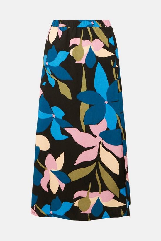 Oasis Floral Crinkle Jersey Printed Midi Skirt 4