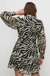 Oasis Zebra Printed Belted Mini Shirt Dress thumbnail 3