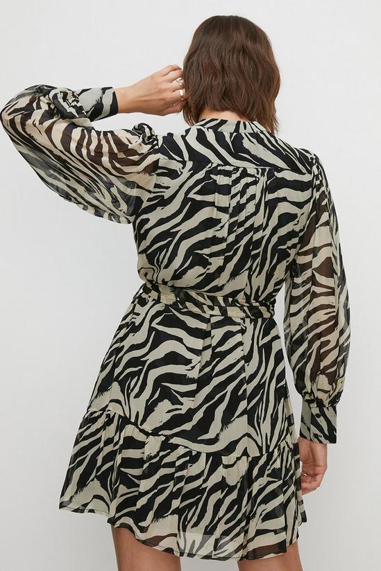 Oasis Zebra Printed Belted Mini Shirt Dress 3
