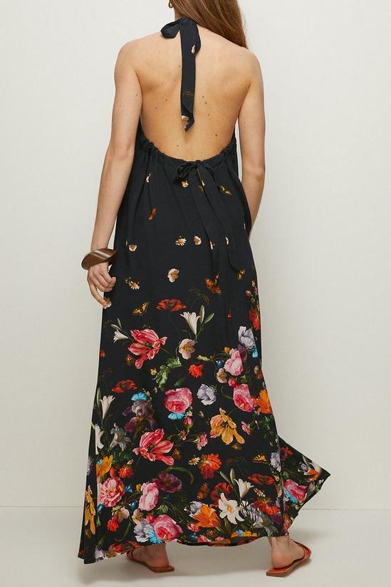 Oasis Painted Floral Halter Maxi Dress 3