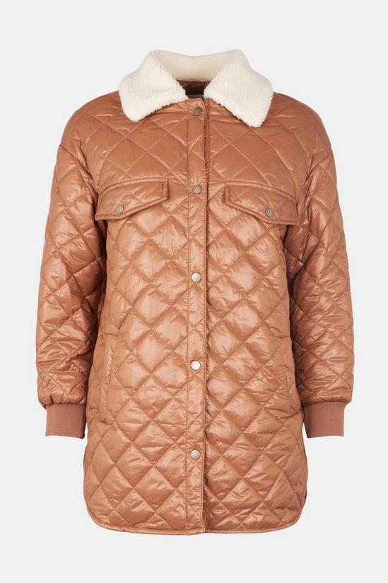Oasis Borg Collar Quilted Jacket 4