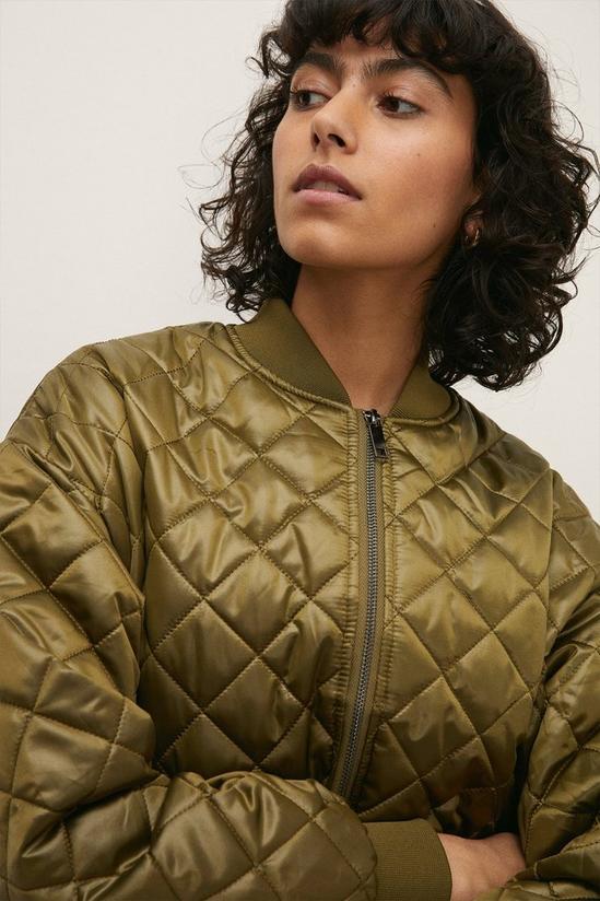 Oasis Collarless Quilted Bomber Jacket 1