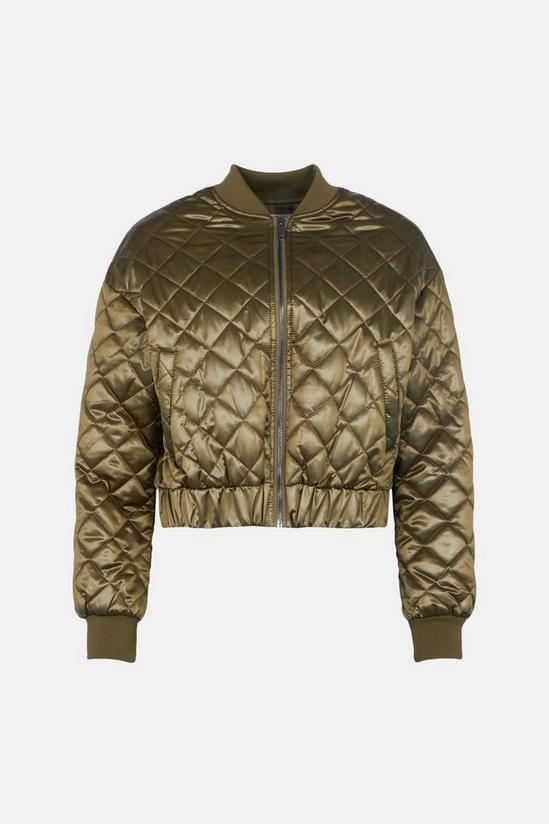 Oasis Collarless Quilted Bomber Jacket 4
