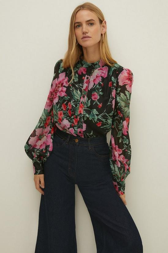 Oasis Soft Floral Printed Button Front Shirt 2