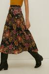 Oasis Drop Waist Floral Printed Pleated Midi Skirt thumbnail 2