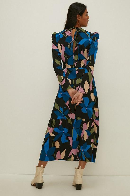 Oasis Floral Crinkle Jersey Tie Back Midi Dress 3