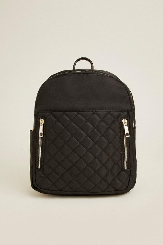 Oasis Half Quilted Detail Zip Backpack 1