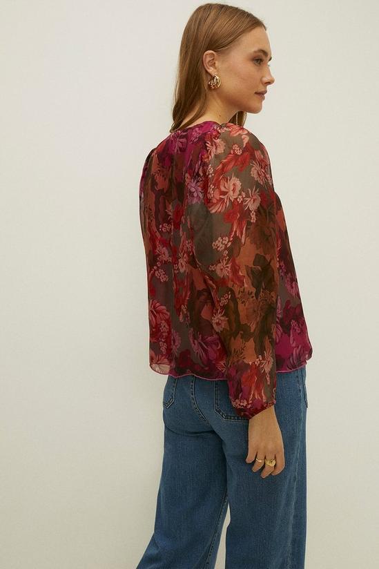 Oasis Viscose Silk Camo Floral Print Top 3