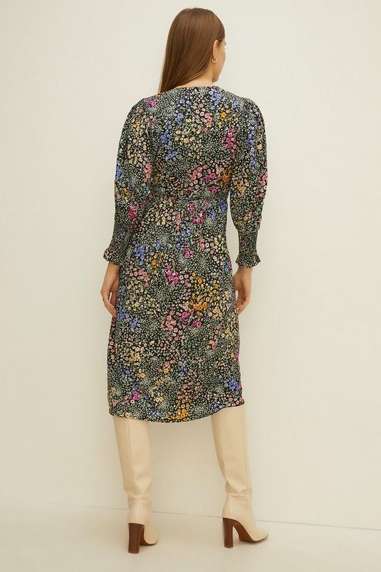 Oasis Petite Patchwork Floral Printed Wrap Dress 3