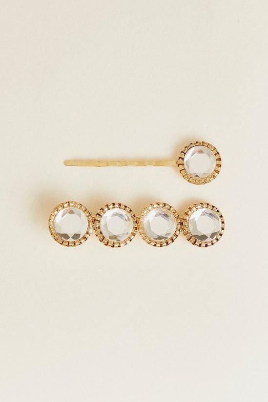 Oasis Multi Circle 2 Pack Gold Hair Clip 1