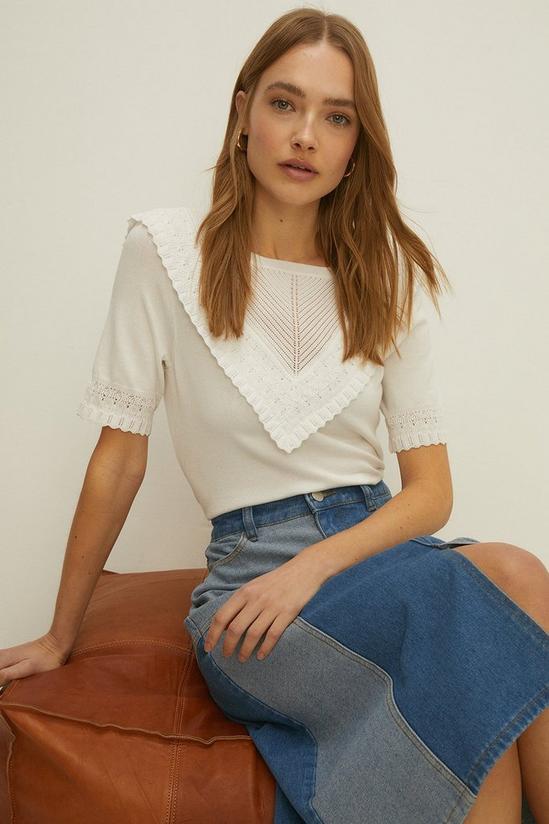 Oasis Frill Detail Knitted Top 1