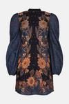 Oasis Mirrored Floral Long Sleeve Mini Dress thumbnail 4