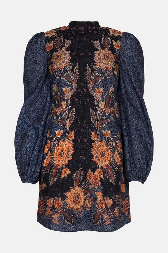 Oasis Mirrored Floral Long Sleeve Mini Dress 4