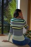 Oasis Stripe Crew Ribbed Knitted Jumper thumbnail 3