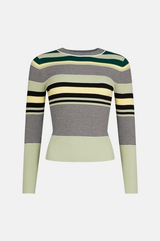 Oasis Stripe Crew Ribbed Knitted Jumper 4