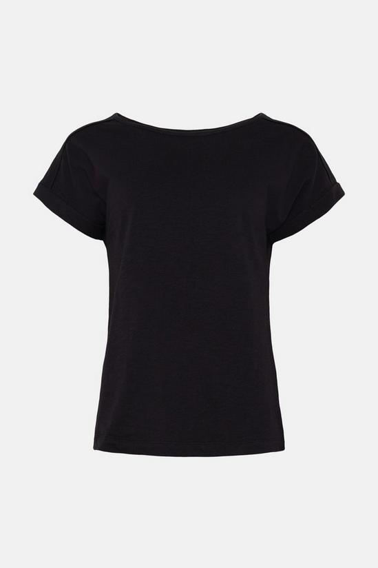 Oasis Essential Cotton Slub Roll Sleeve T-shirt 4