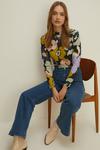 Oasis Large Floral Print Jersey Funnel Neck Top thumbnail 1