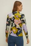 Oasis Large Floral Print Jersey Funnel Neck Top thumbnail 3