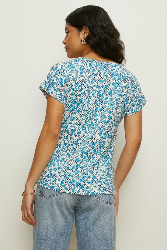 Oasis Spot Print Cotton Slub Roll Sleeve T-Shirt 3