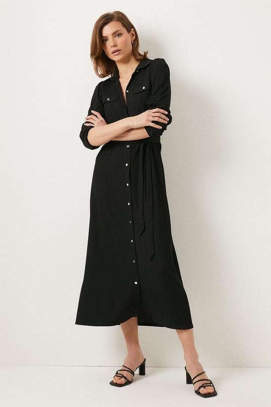 Oasis Ribbed Belted Shirt Midi Dress 1